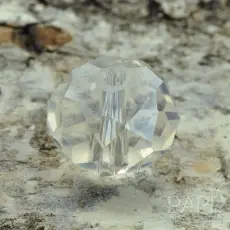 Glaspärla facetterad rondell 12x8 mm, Klar (5st)
