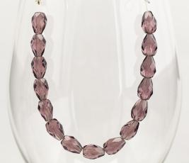 Facetterad Glasdroppe 7x9,5 mm, Lila (5st)