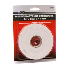 Dubbelhäftande tejp 5 m, Vit (st)