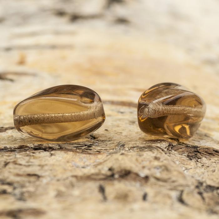 Glaspärla Vriden 7x13 mm, Brun (10st)