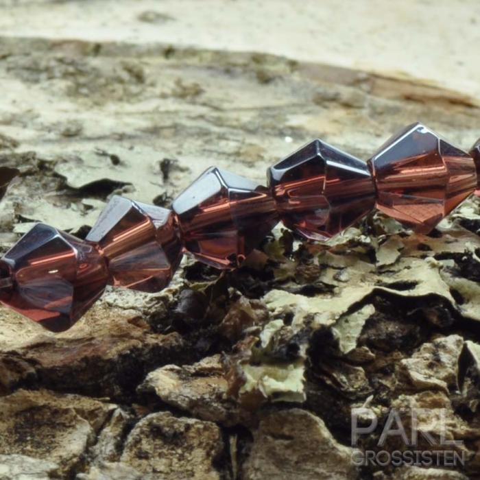 Glaspärla bicone 4 mm, Ljung (40st)