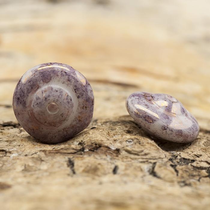 Melerad glaspärla tefat 10 mm, Lilavit (10st)