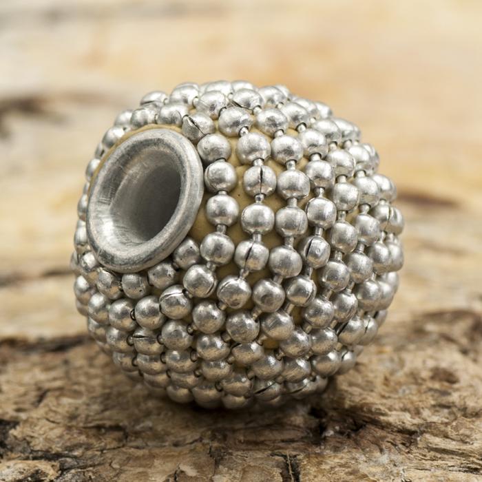 Metallpärla Dekor 16 mm, Silver (st)