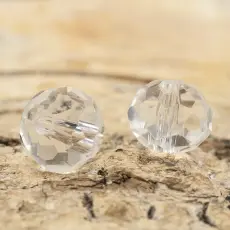 Glaspärla facetterad rondell 8x6 mm, Klar (20st)