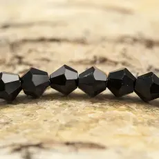 Glaspärla bicone 6 mm, Svart (20st)