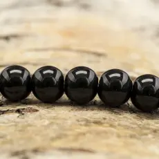Vaxad glaspärla 8 mm, Svart (20st)
