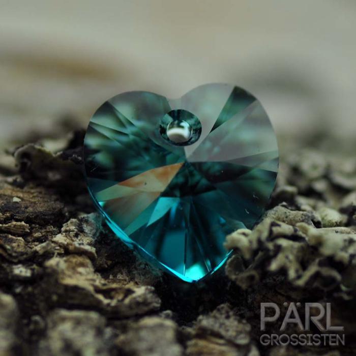 Swarovski hjärta 10 mm, Blue Zircon (st)