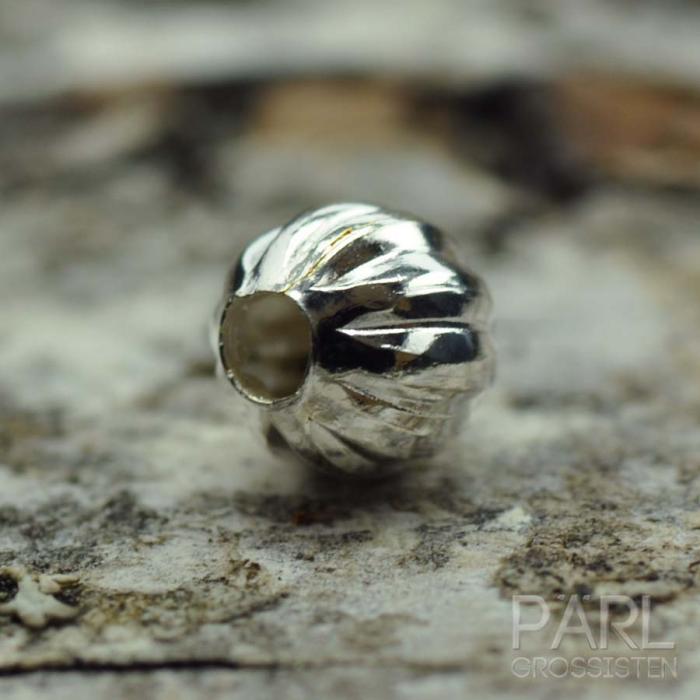 Randig kula 4 mm, Silverfärg (50st)