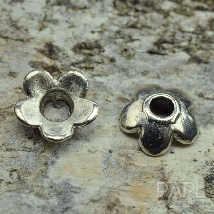 Pärlhållare Söt blomma, Antiksilver (20st)