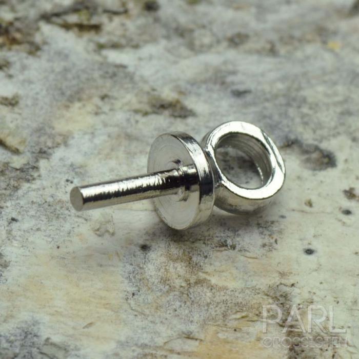 Pärl-/Berlockhållare med stift, Platinafärg (20st)
