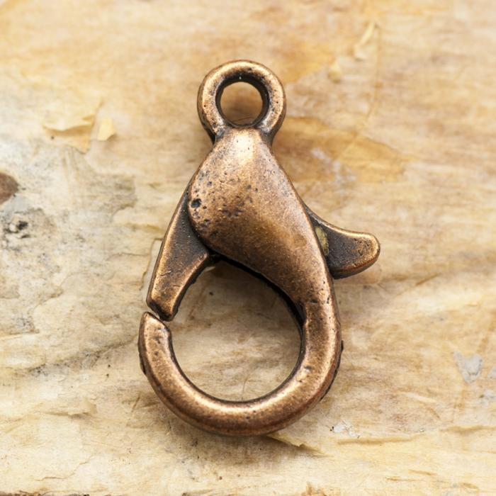 Lås Karbinhake 12x6 mm, Antikkoppar (5st)
