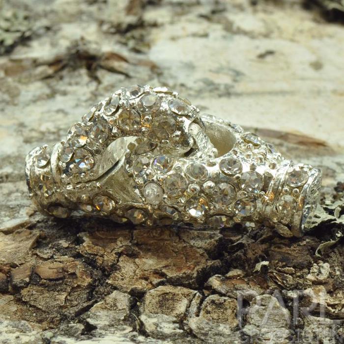 Magnetlås Lyx med strass, Silverfärg (st)