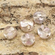 Glaspärla Puck 11 mm, Rosa (5st)
