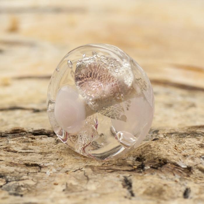 Glaspärla Puck 11 mm, Rosa (5st)