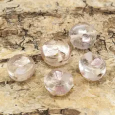 Glaspärla Puck 11 mm, Rosa (5st)
