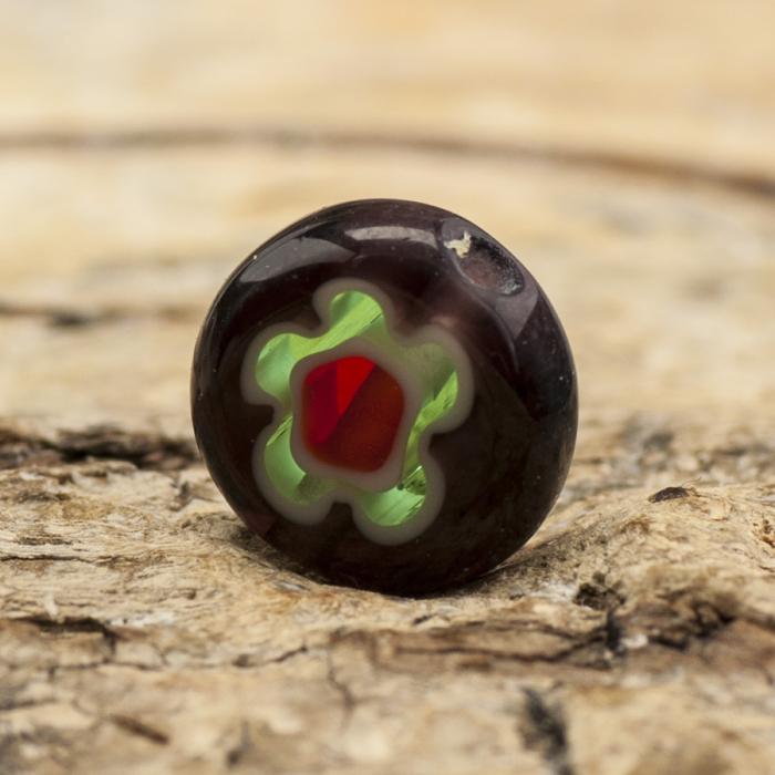 Glaspärla Millefiori 8x3 mm, Färgmix (5st)