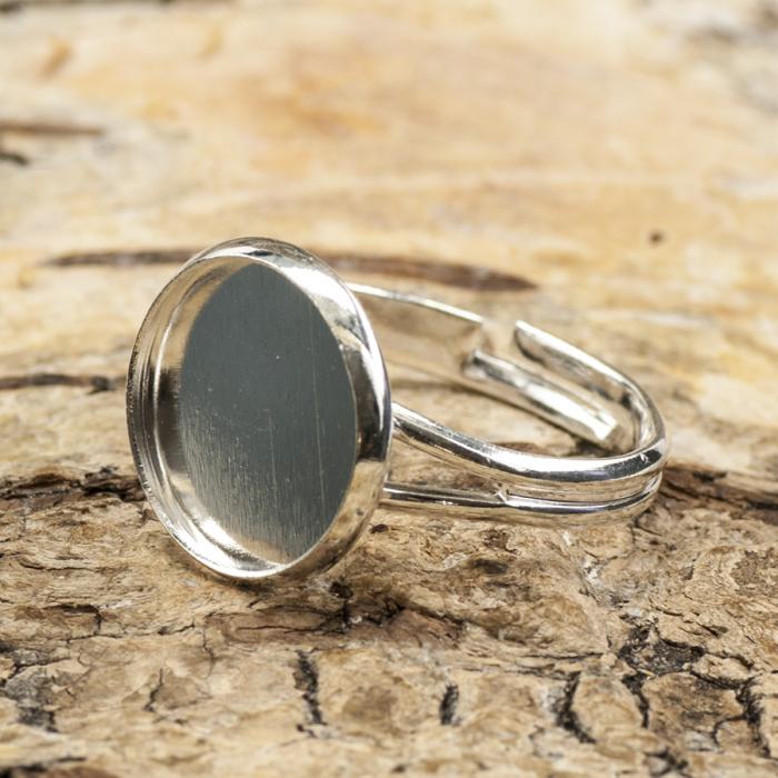 Ringstomme för cabochon 12 mm, Silverfärg (st)