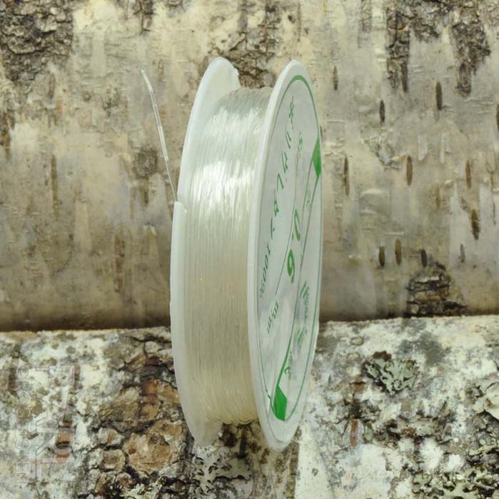 Elastisk tråd 0,6 mm, Ofärgad (10 m)