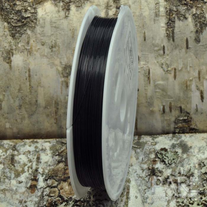 Plastöverdragen wire 0,38 mm, Svart (50 m)