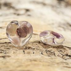 Glaspärla Hjärta 15x15 mm, Lila (st)