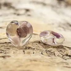 Glaspärla Hjärta 15x15 mm, Lila (st)