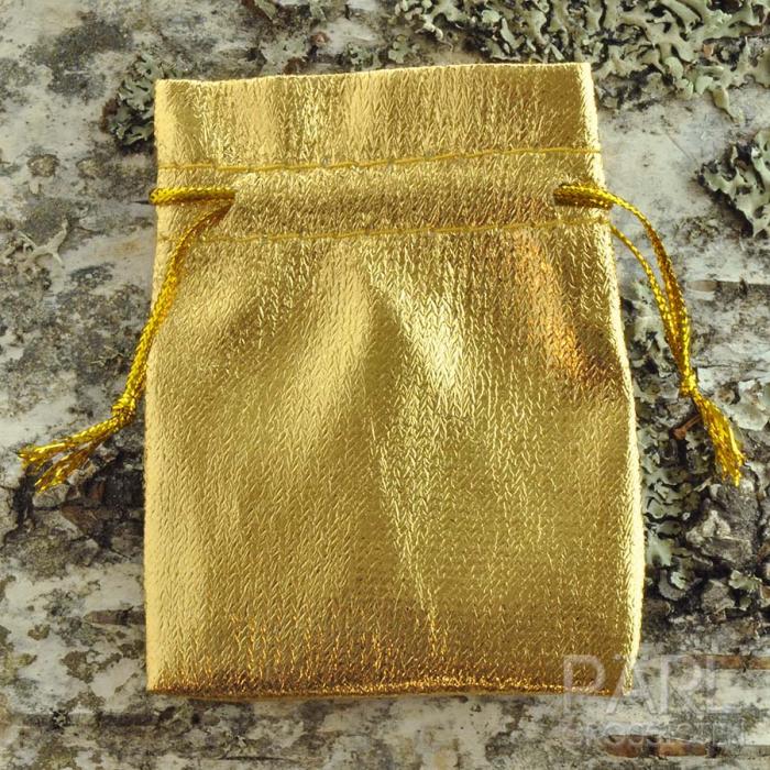 Tygpåse 5x5 cm, Guldmetallic (st)