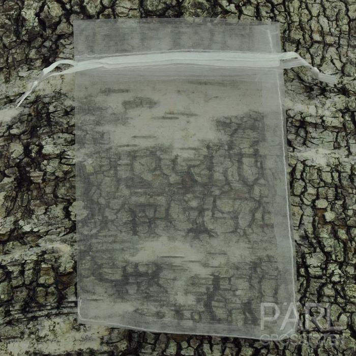 Tygpåse organza 10x12 cm, Vit (st)