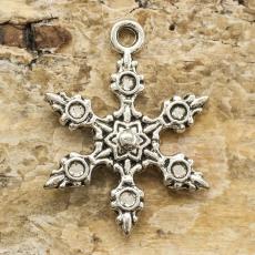 Berlock Snöflinga 17x23 mm, Antiksilver (5st)
