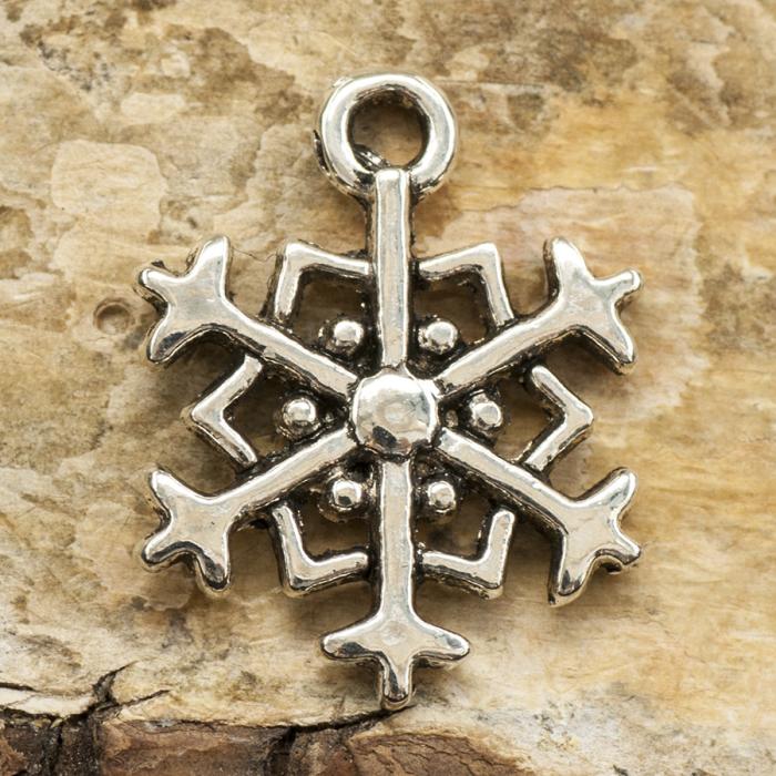 Berlock Snöflinga 14x18 mm, Antiksilver (10st)