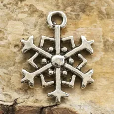 Berlock Snöflinga 14x18 mm, Antiksilver (10st)