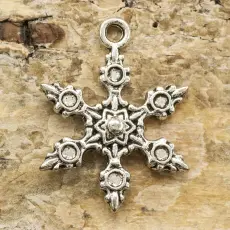 Berlock Snöflinga 17x23 mm, Antiksilver (5st)