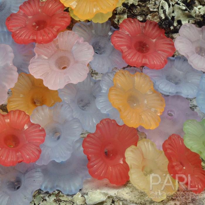 Pärlhållare Sommarblommor akryl 11x4 mm, Mix (40st)