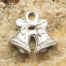 Berlock Julklockor 16x14 mm, Antiksilver (5st)