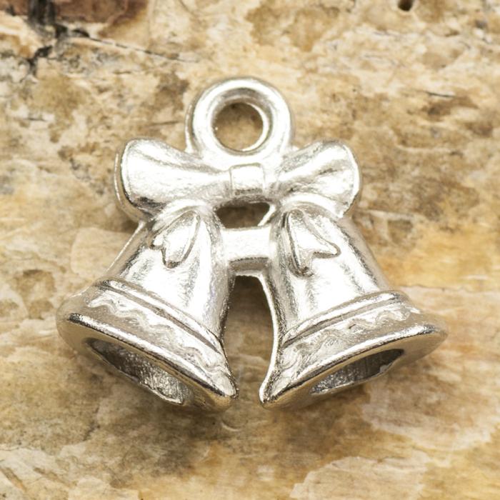 Berlock Julklockor 16x14 mm, Antiksilver (5st)
