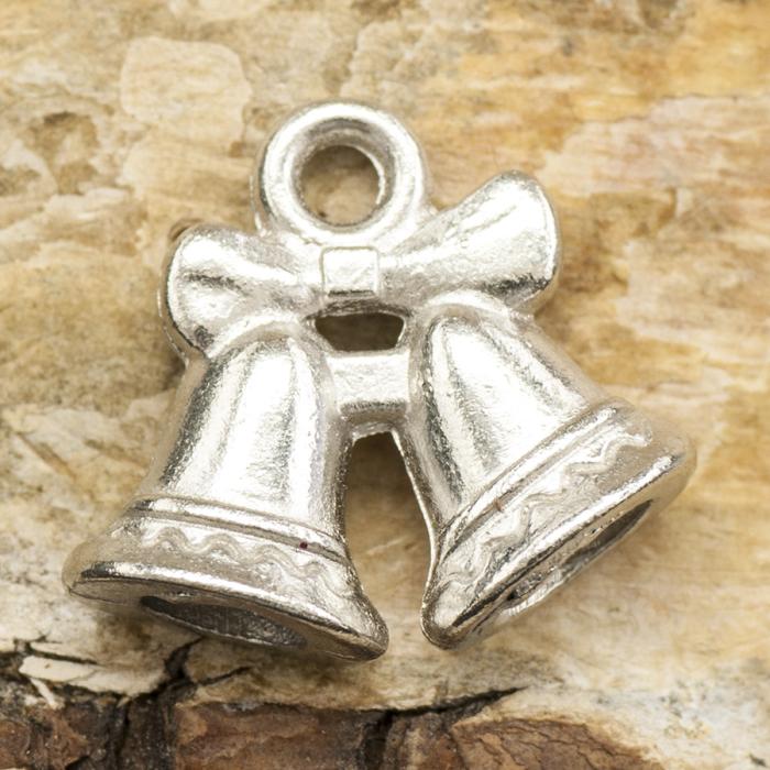 Berlock Julklockor 16x14 mm, Antiksilver (5st)