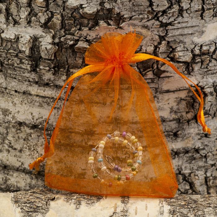 Tygpåse organza 7x9 cm, Orange (st)