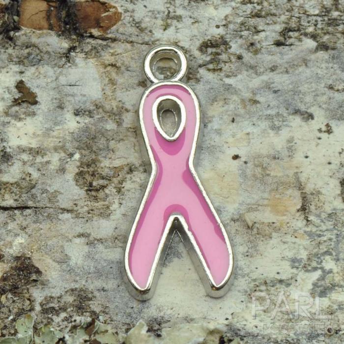 Berlock Bandet emalj, Rosa/Silverfärg (st)