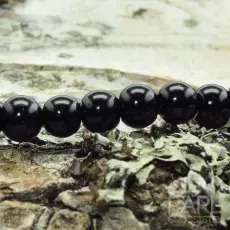 Vaxad glaspärla 4 mm, Svart (60st)