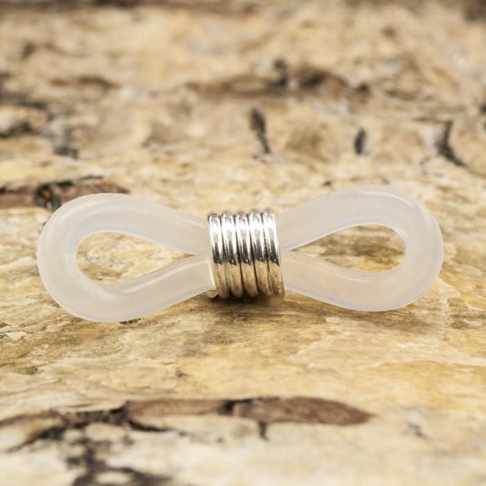 Fäste glasögonsnodd/senilsnöre, Klar/Silverfärg (10st)