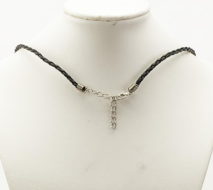Halsband flätat konstläder, Svart (st)