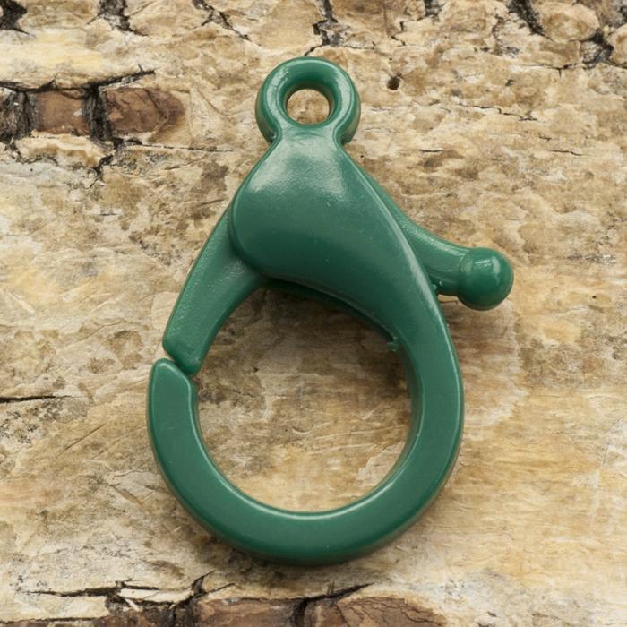 Karbinhake i plast 25x17 mm, Grön (2st)