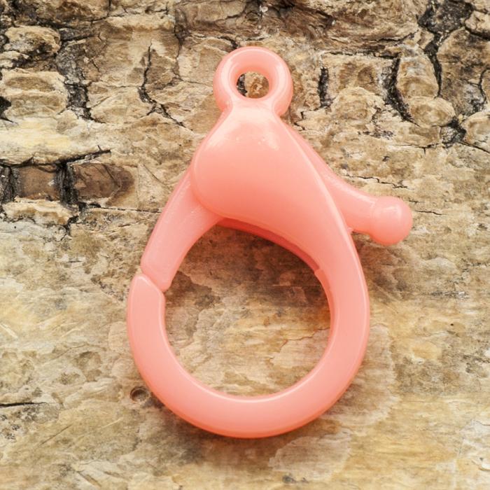 Karbinhake i plast 25x17 mm, Persikorosa (2st)