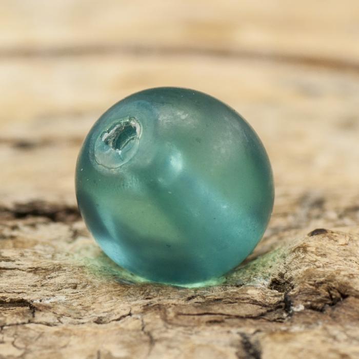 Frostad glaspärla 8 mm, Havsgrön (20st)