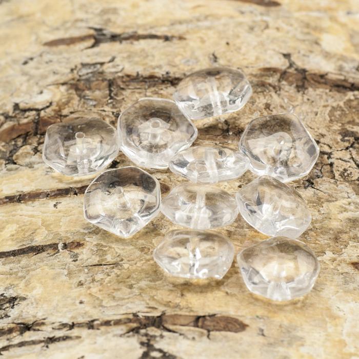 Glaspärla Fantasi 10x11 mm, Klar (10st)