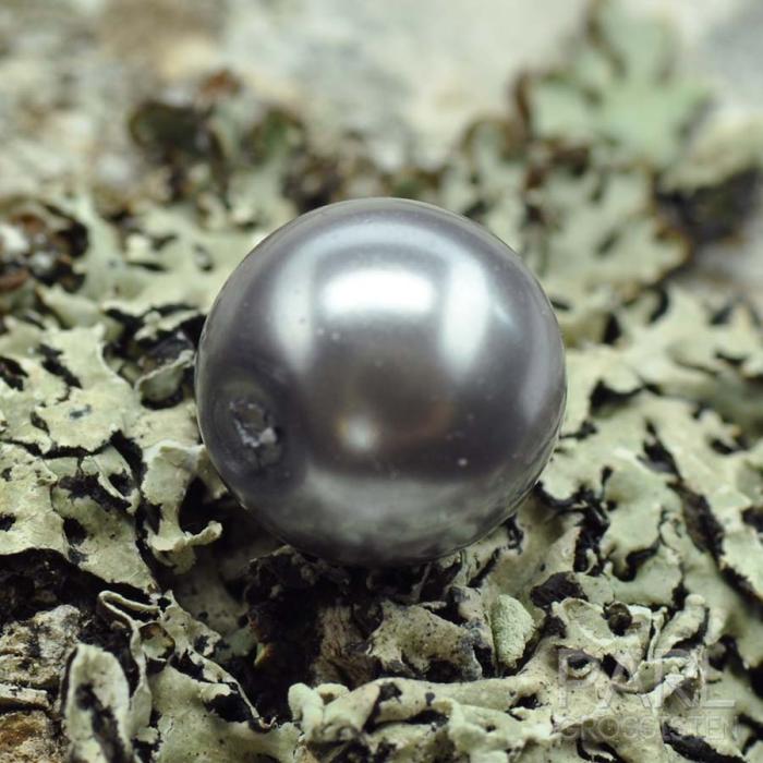 Vaxad glaspärla 10 mm, Silver (10st)