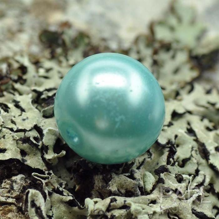 Vaxad glaspärla 10 mm, Turkos (10st)