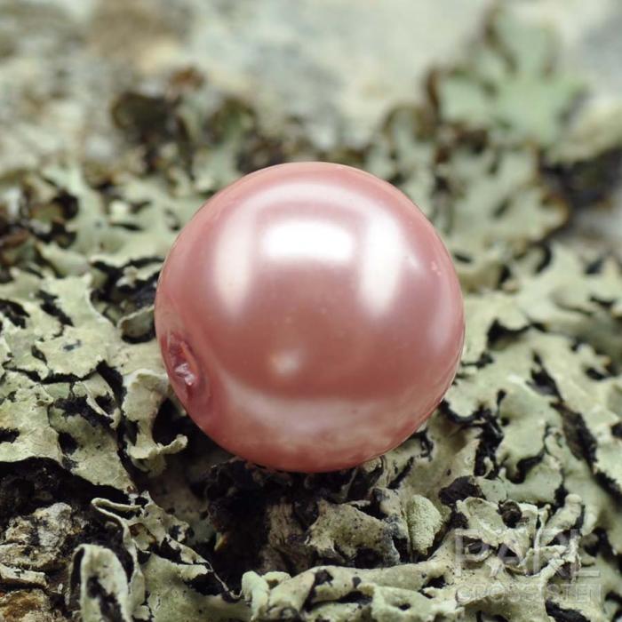Vaxad glaspärla 10 mm, Rosa (10st)