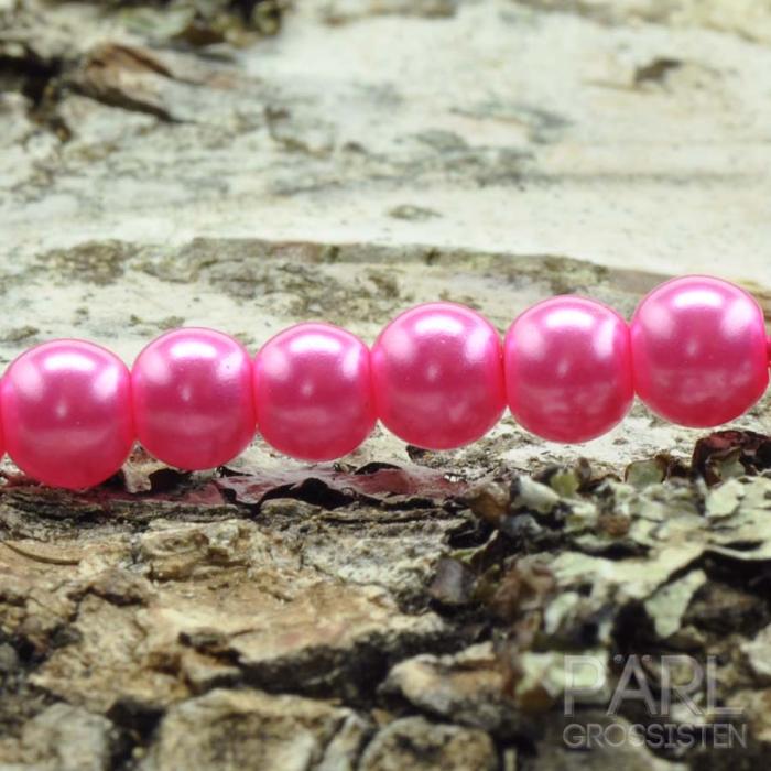 Vaxad glaspärla 4 mm, Cerise (60st)