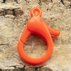 Karbinhake i plast 25x17 mm, Orange (2st)