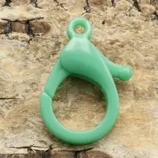 Karbinhake i plast 25x17 mm, Grönblå (2st)